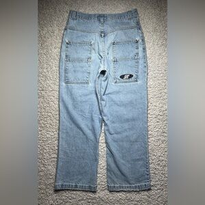 Zonz Jeans Mens 30 x 30 Baggy Wide Leg Vintage Y2K Light Wash Relaxed Streetwear